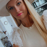 Love by ILY Mesh Ruffle Sleeve Ribbed Knit Shirt - Love by ILY