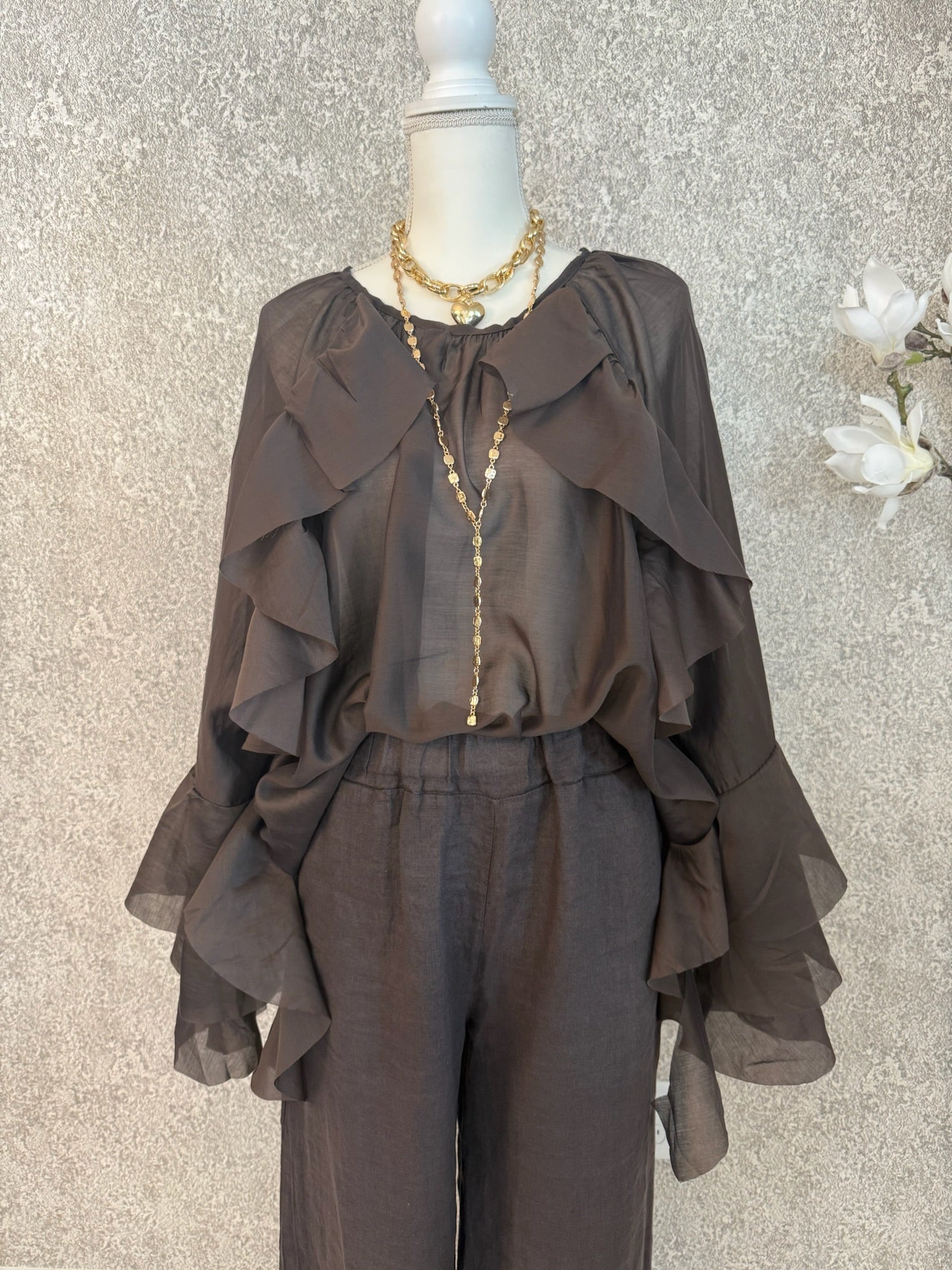 Jeannie Ruffle Italian Blouse