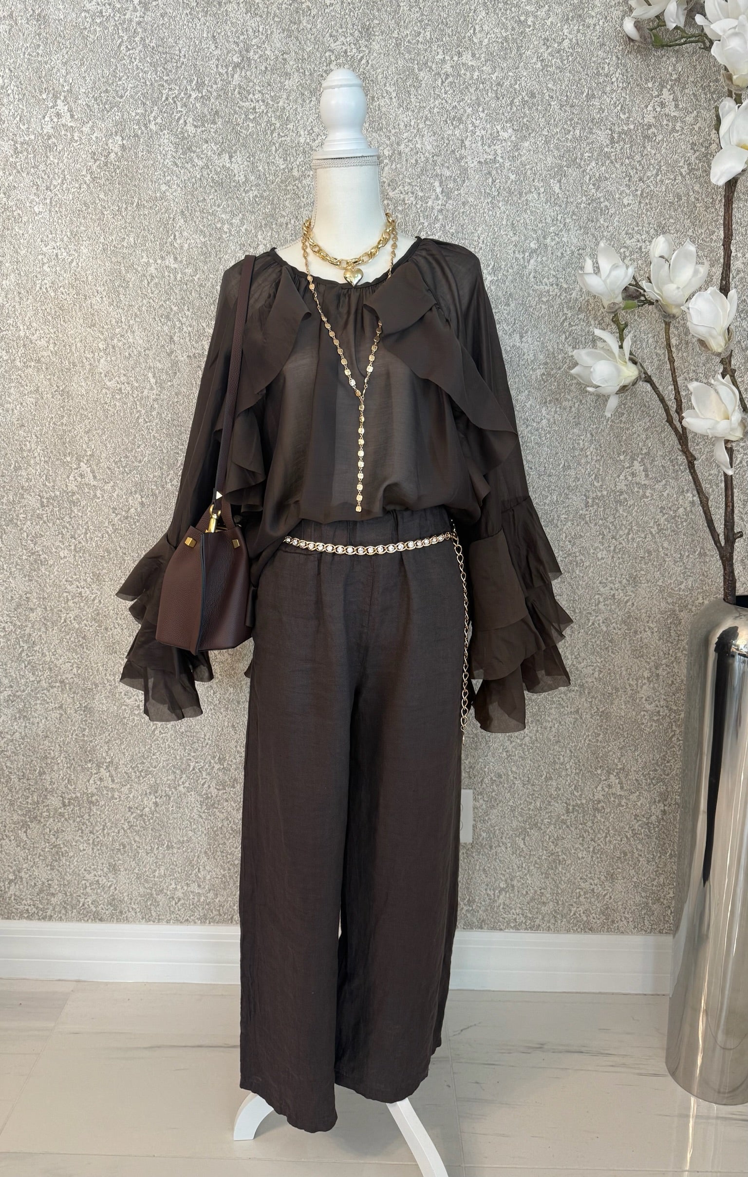 Jeannie Ruffle Italian Blouse