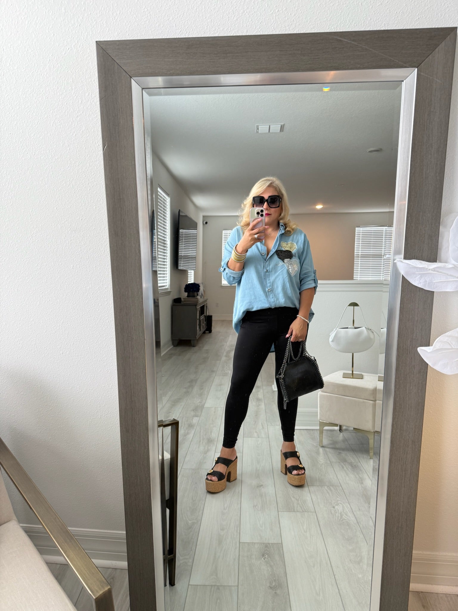 Heart Denim Italian Top
