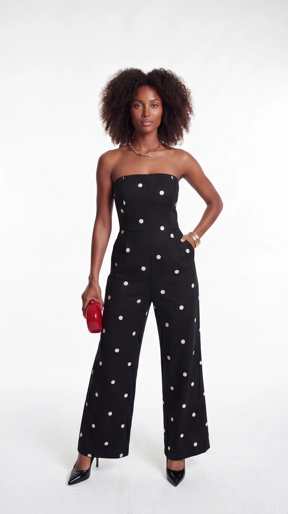 Polka Dots Strapless Jumpsuit - Love by ILY