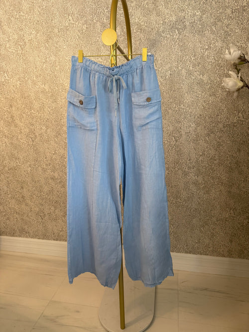 Aqua Italian Linen Pant - Love by ILY