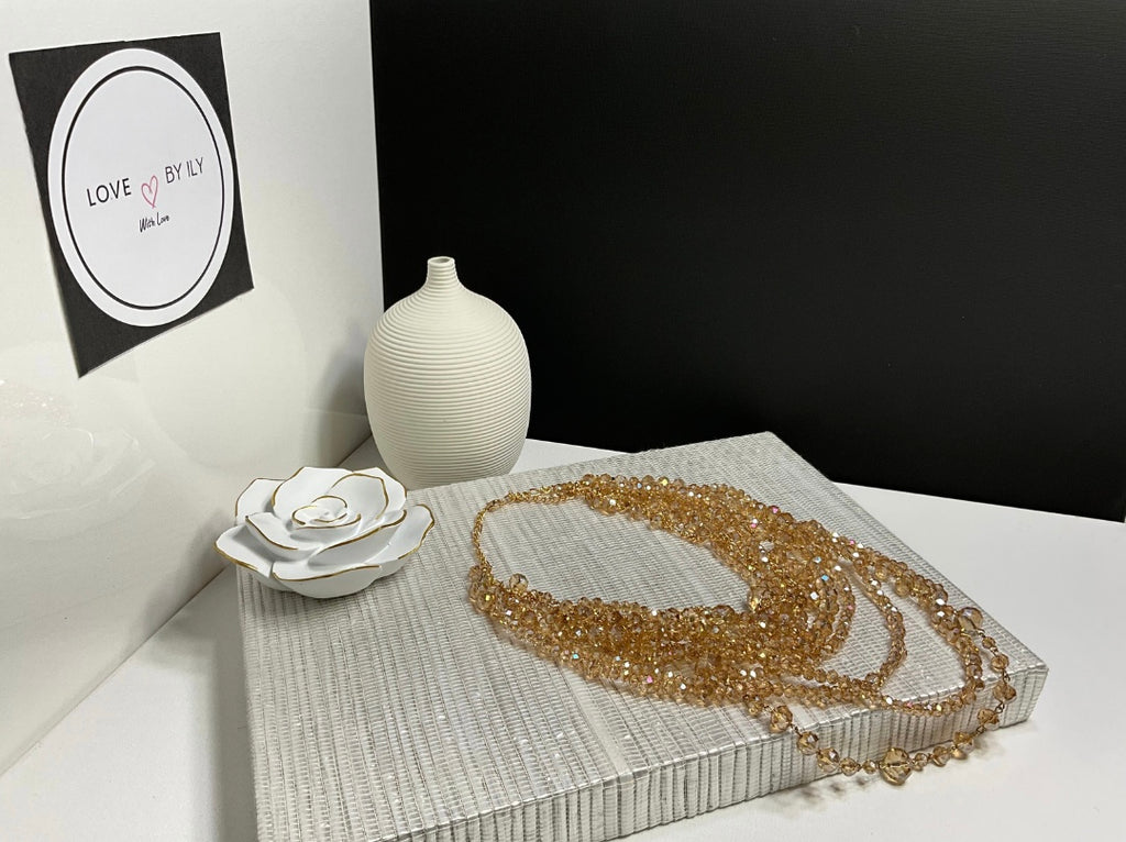 Crystal Gold Necklace - Love by ILY