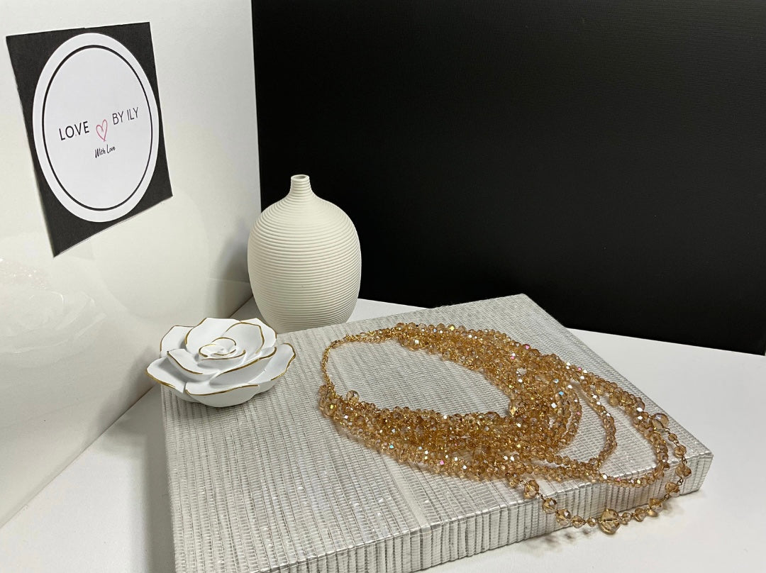 Crystal Gold Necklace - Love by ILY