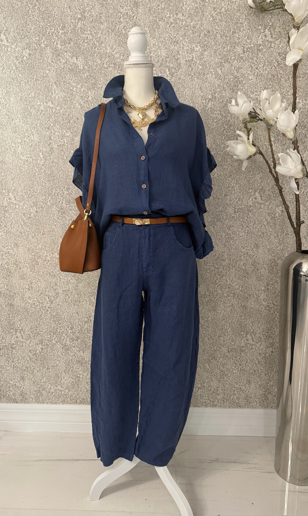 Ruffle Linen Italian Blouse - Love by ILY