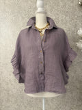 Ruffle Linen Italian Blouse