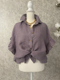 Ruffle Linen Italian Blouse