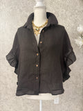 Ruffle Linen Italian Blouse