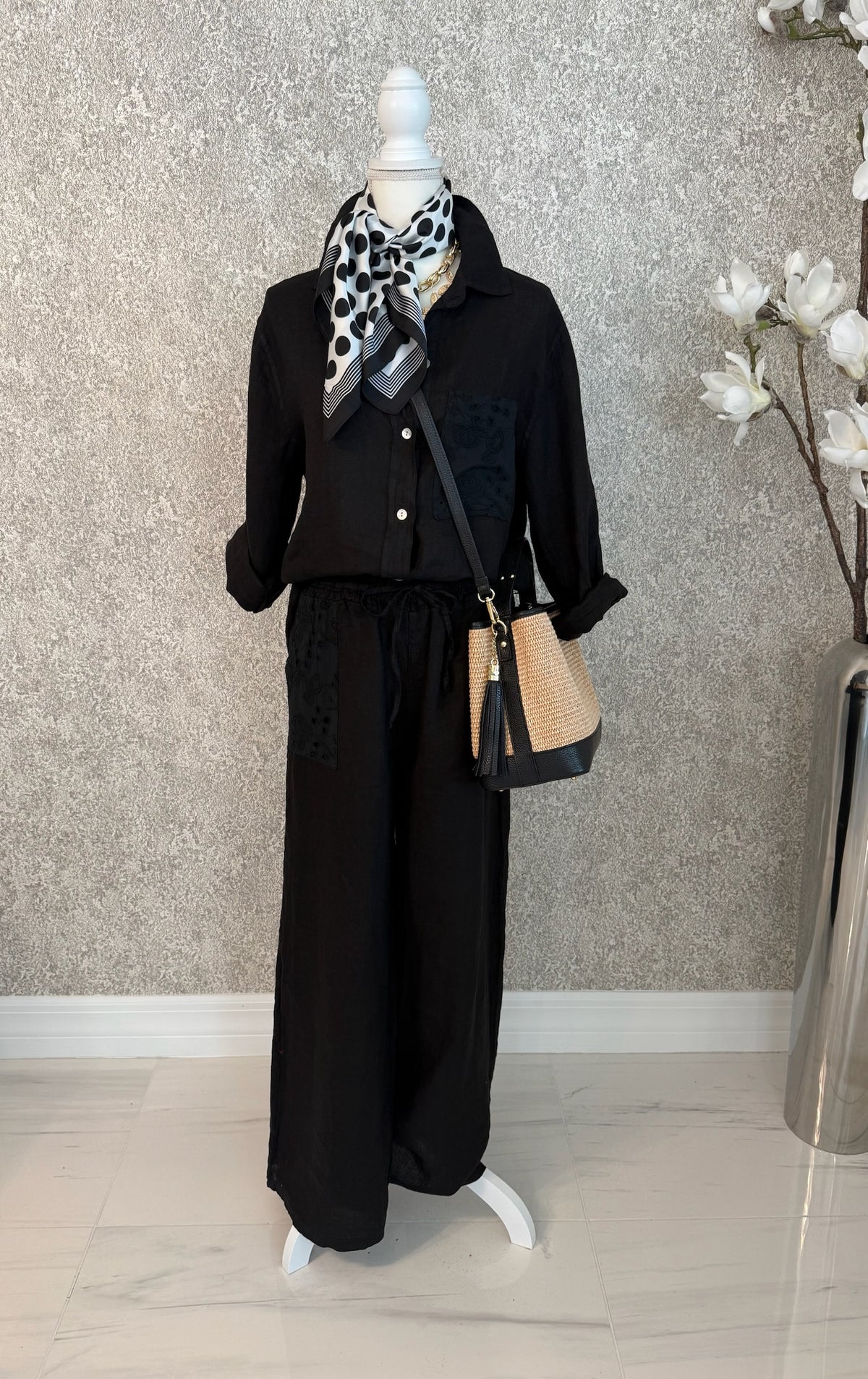 Black Italian Linen Set - Love by ILY