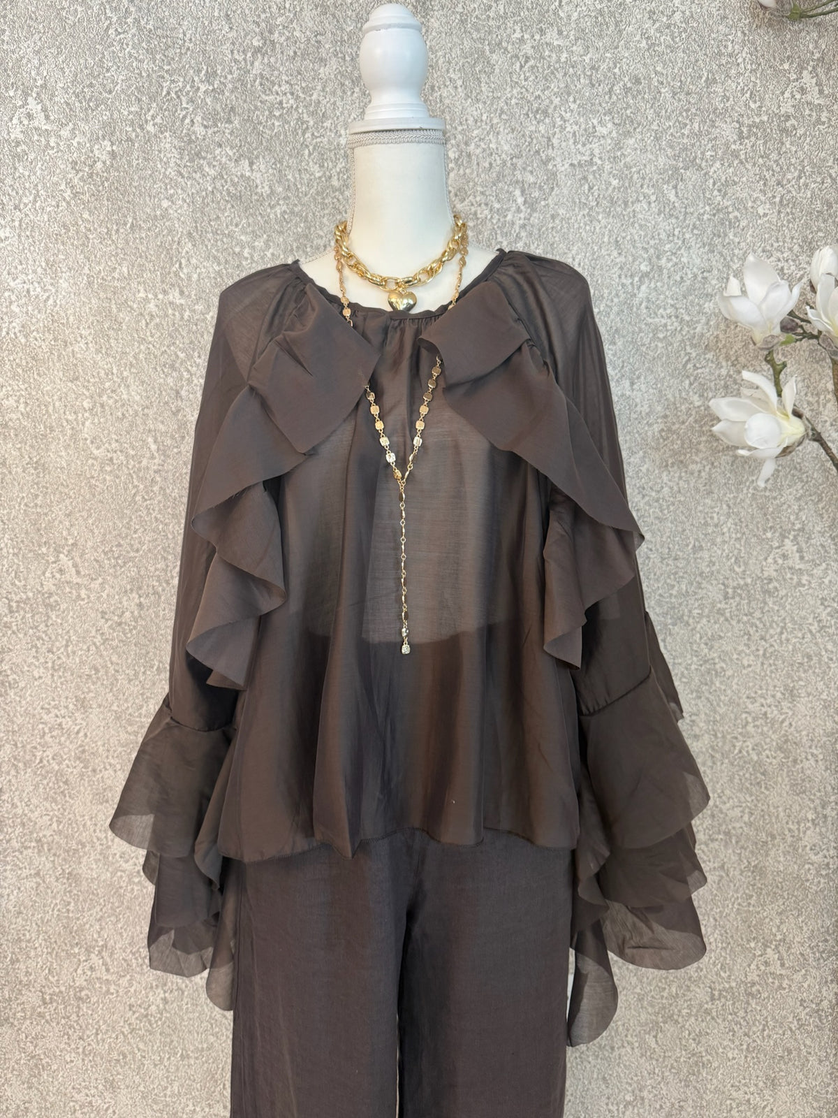 Jeannie Ruffle Italian Blouse - Love by ILY