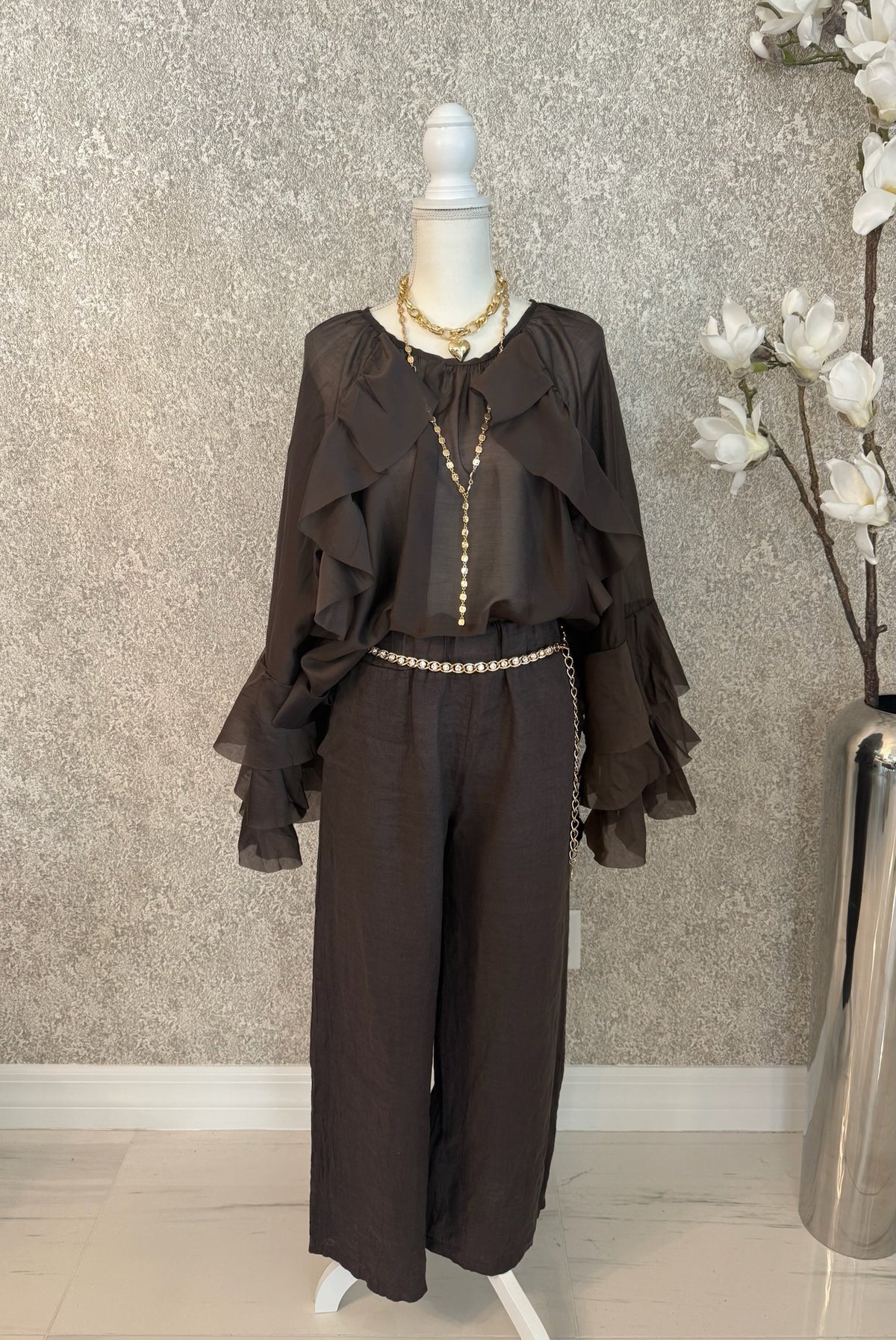 Jeannie Ruffle Italian Blouse - Love by ILY