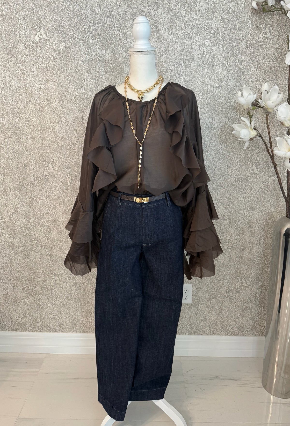 Jeannie Ruffle Italian Blouse - Love by ILY