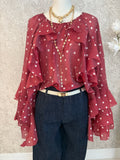 Polka Dots Ruffle Italian Blouse - Love by ILY
