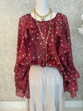 Polka Dots Ruffle Italian Blouse - Love by ILY