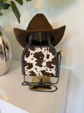 Cowhide Brunella Italian Mini Crossbody Tote Bag