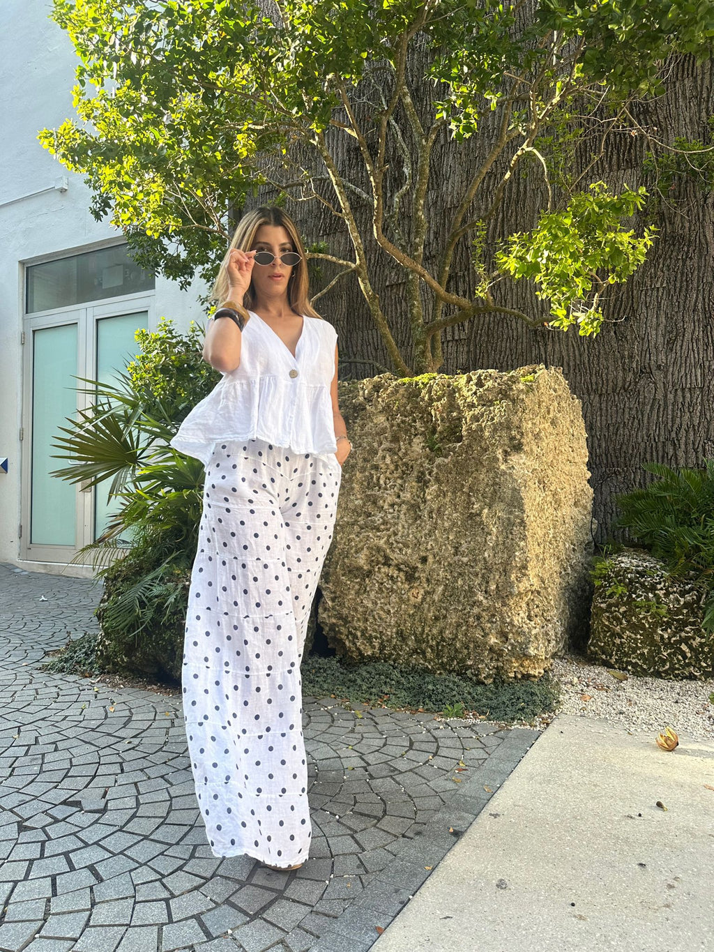 Polka Dot Linen Italian Pant - Love by ILY