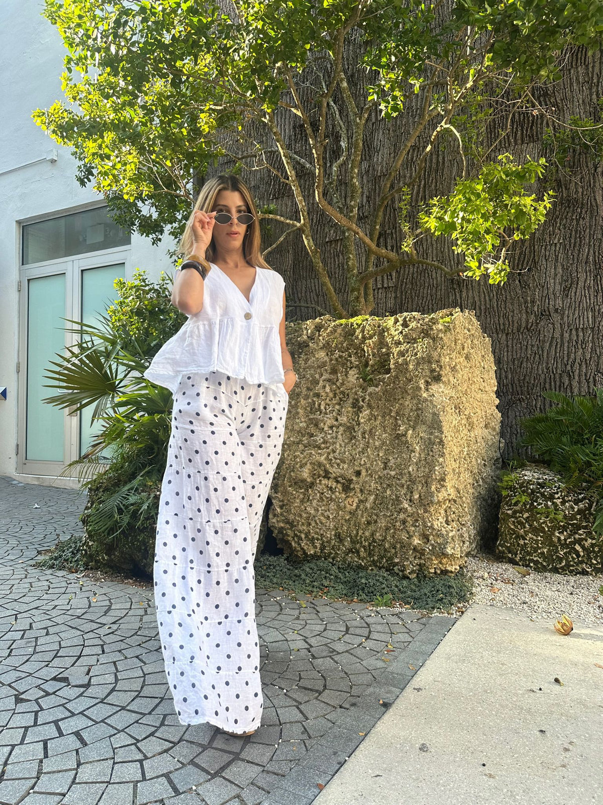 Polka Dot Linen Italian Pant - Love by ILY