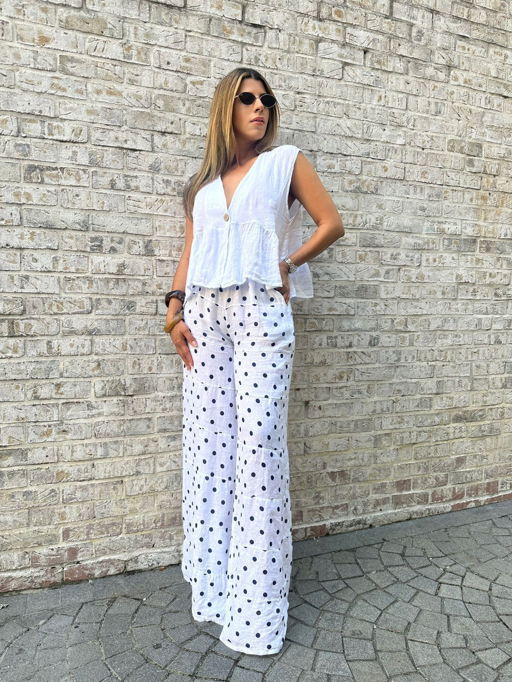Polka Dot Linen Italian Pant - Love by ILY